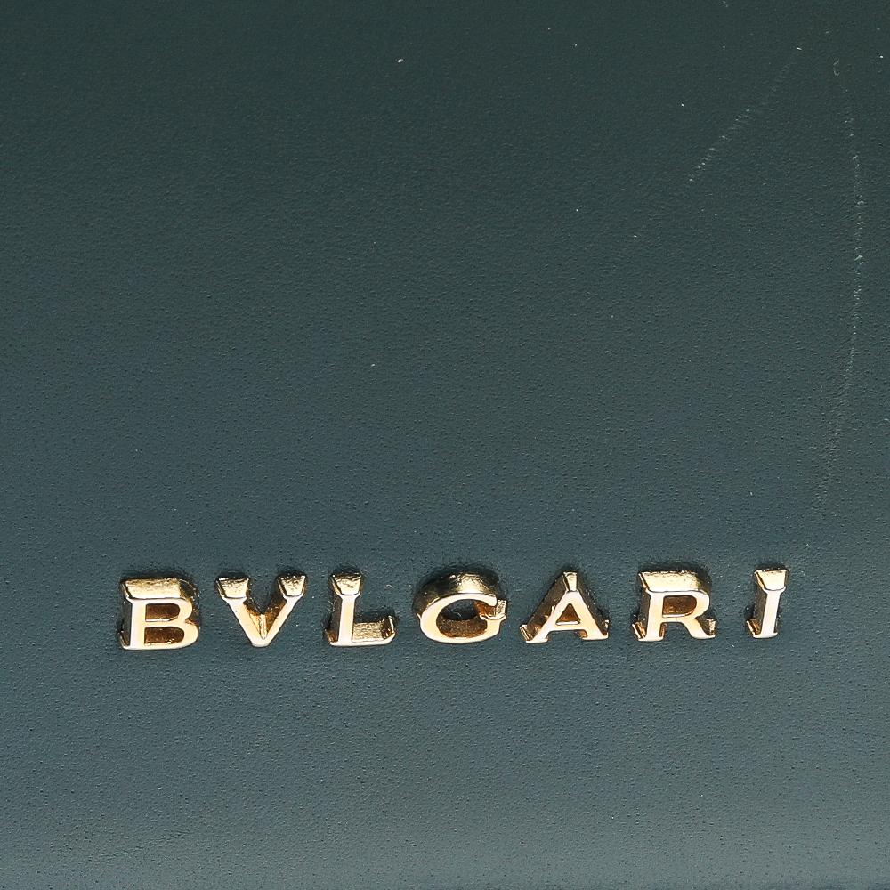 Bvlgari Teal/Black Leather and Perspex Medium Flap Cover Bag 3