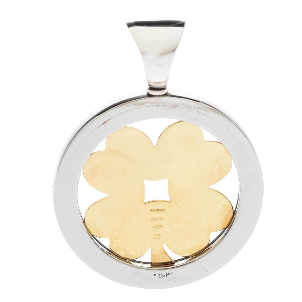 Bvlgari Tondo Klee 18K Gelbgold & Anhänger aus Edelstahl (Zeitgenössisch)