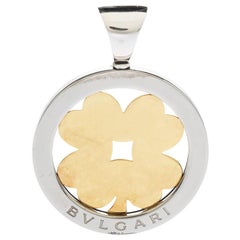 Bvlgari Tondo Clover 18K Yellow Gold & Stainless Steel Pendant