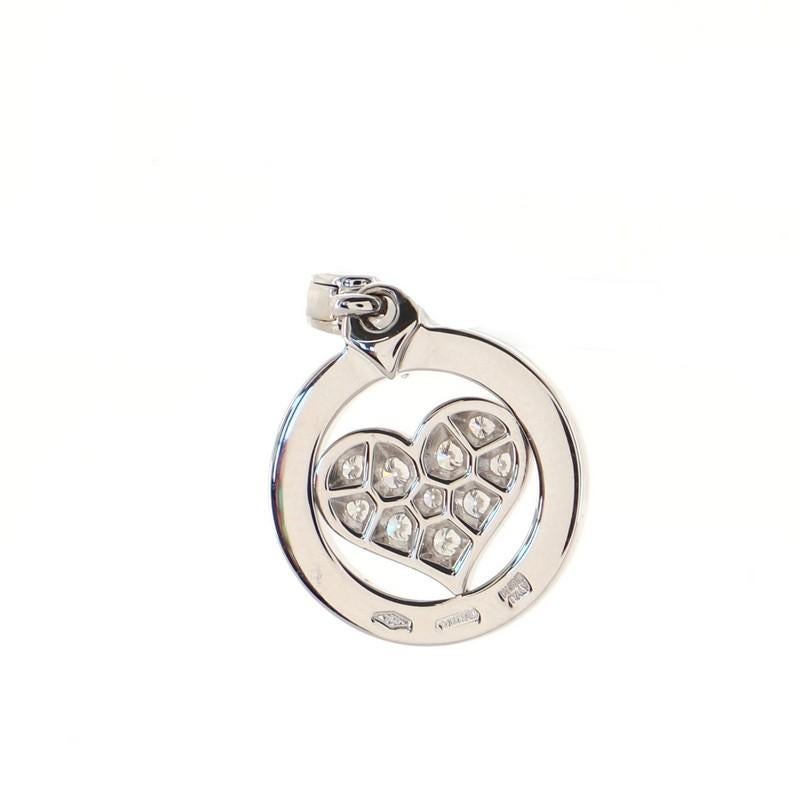 Women's or Men's Bvlgari Tondo Heart Pendant Pendant & Charms 18K White Gold and Diamonds