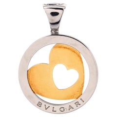 Bvlgari Tondo Heart Pendant Pendant & Charms Stainless Steel with 18k Yellow