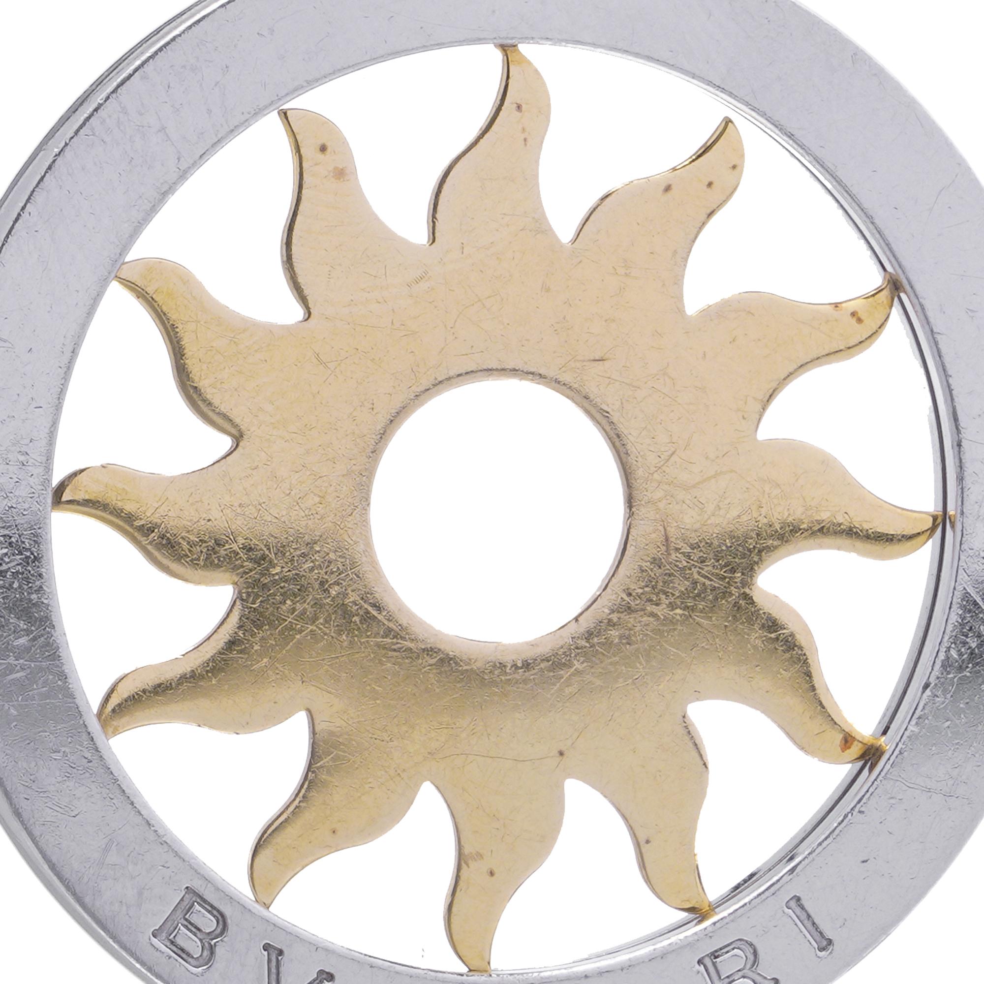 Bvlgari Tondo Soleil Pendant in 18kt Yellow Gold and Stainless Steel For Sale 1