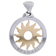 Bvlgari Tondo Soleil Pendant in 18kt Yellow Gold and Stainless Steel