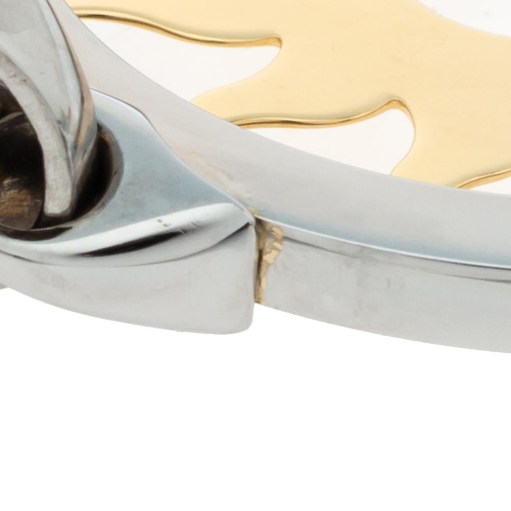 Bvlgari Tondo Sun 18K Gelbgold und Edelstahl-Anhänger Groß Damen