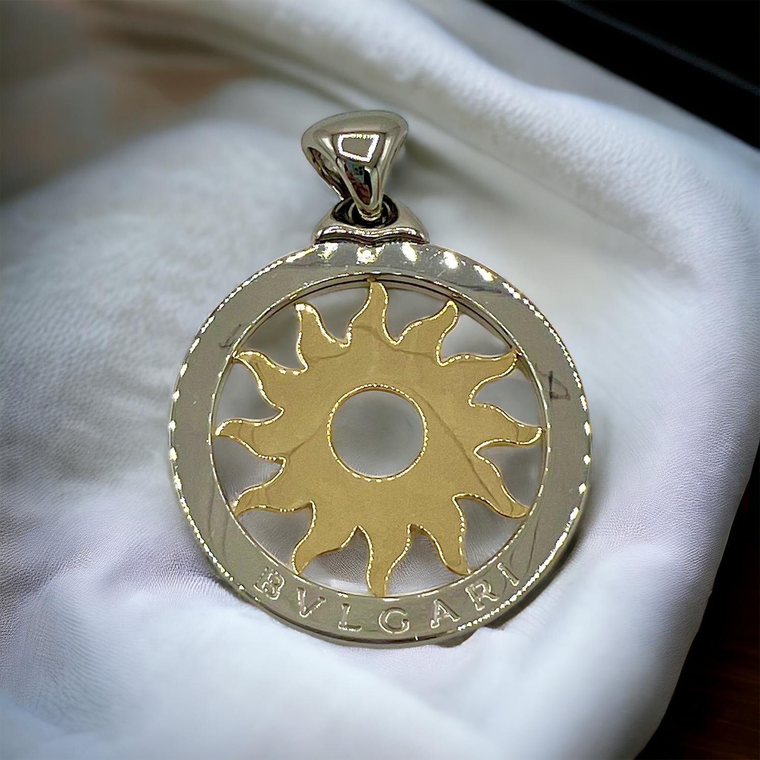 Bvlgari TONDO sun gold and steel pendant 3