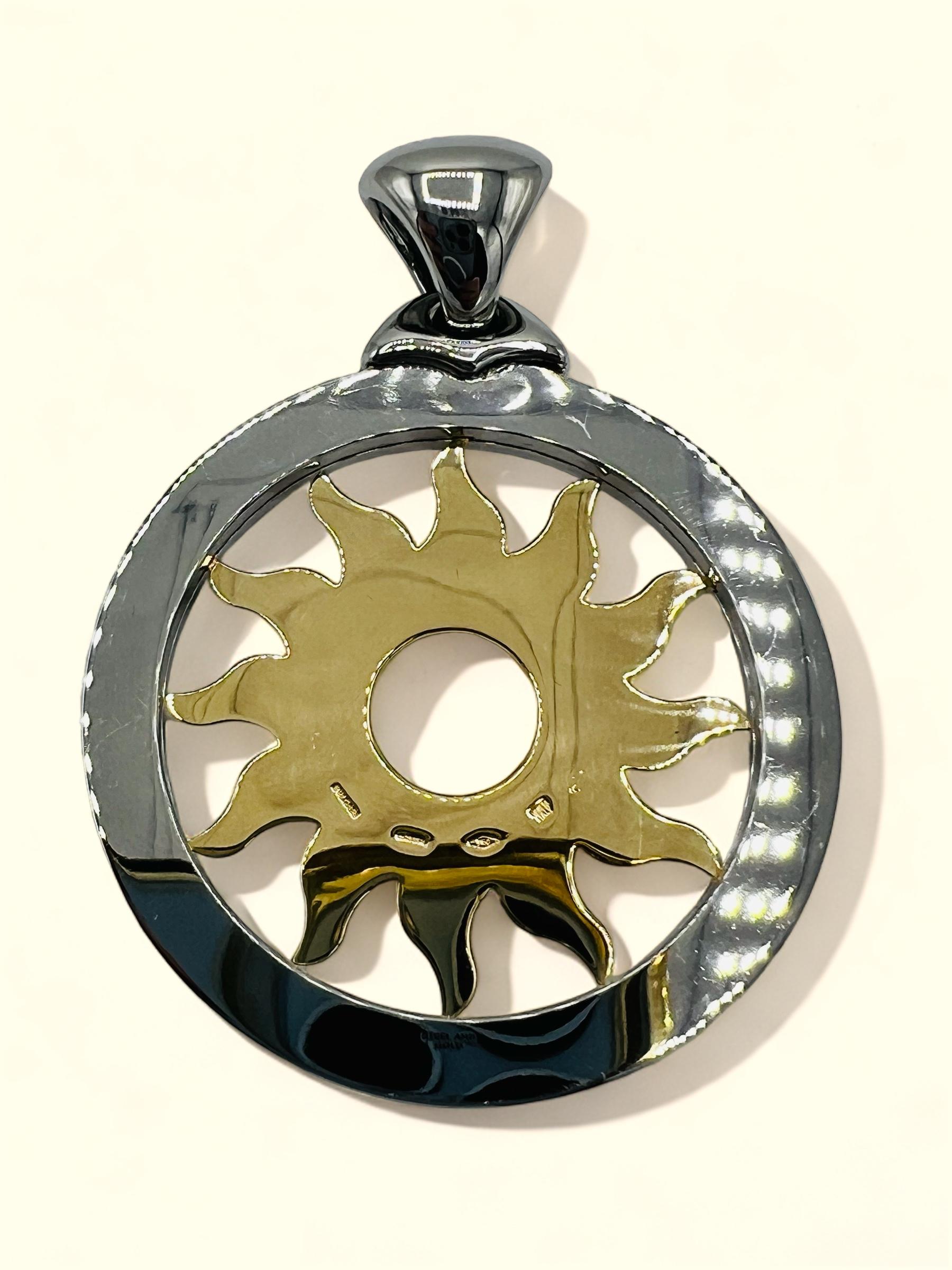 Bvlgari TONDO sun gold and steel pendant 1