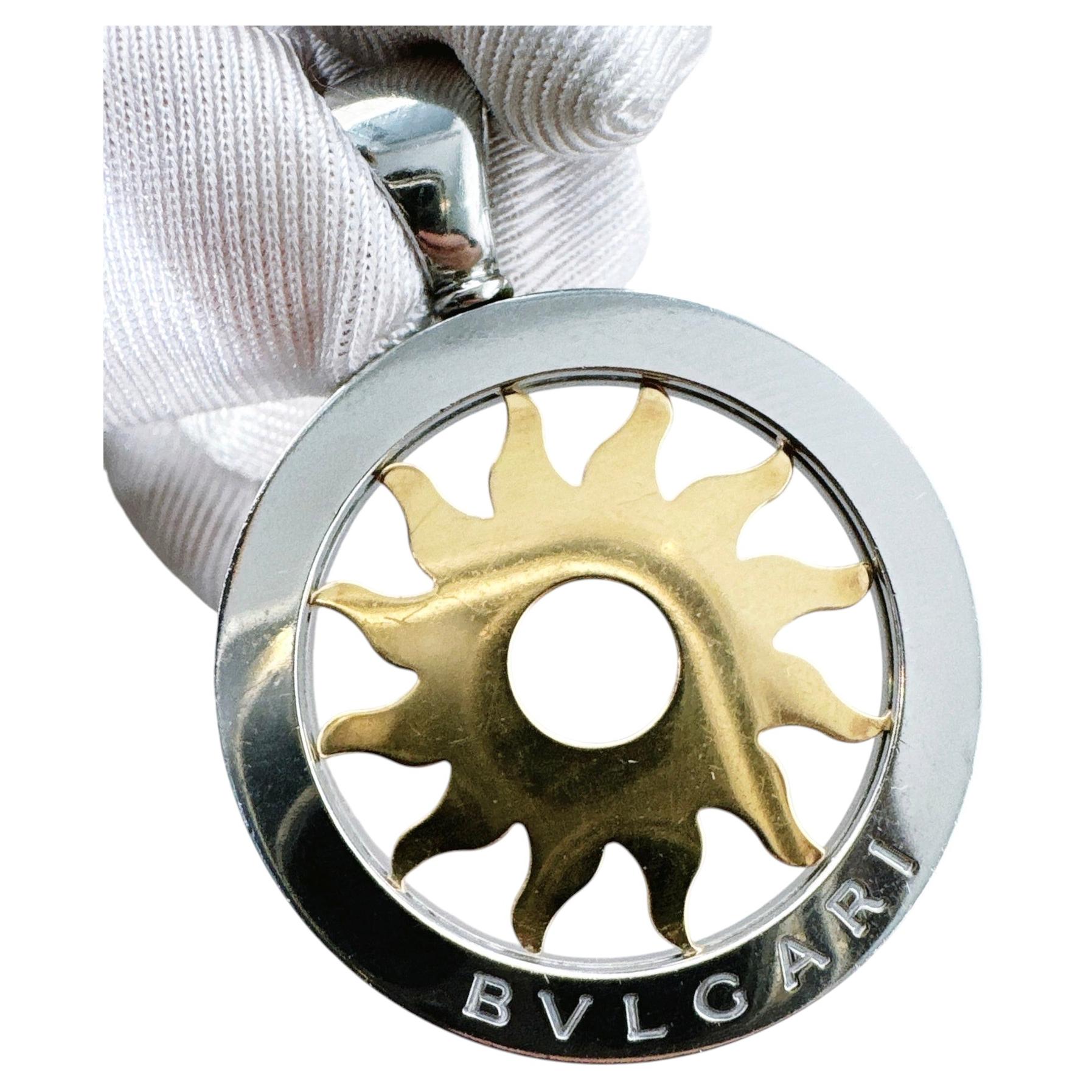 Ciondolo Bvlgari Tondo Sun, oro 18K, acciaio inossidabile