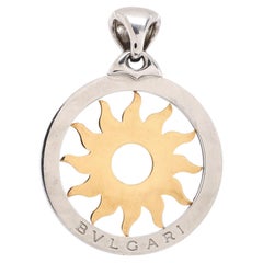 Bvlgari Tondo Sun Pendant Necklace Pendentif & Charms Acier inoxydable avec
