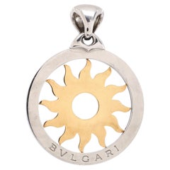 Bvlgari Tondo Sun Ciondolo Collana Ciondolo e Charms in acciaio inossidabile con
