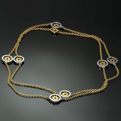 Bvlgari Tondo Sun Yellow Gold Steel Long Sautoir Necklace Box