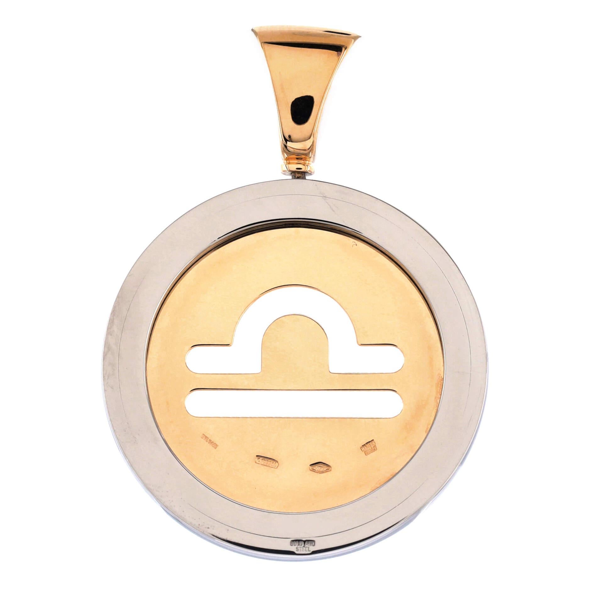 Condition: Great. Minor wear throughout.
Accessories: No Accessories
Measurements: Height/Length: 44.00 mm, Width: 31.30 mm
Designer: Bvlgari
Model: Tondo Zodiac Pendant Charm Pendant & Charms 18K Yellow Gold and Stainless Steel
Exterior Color: