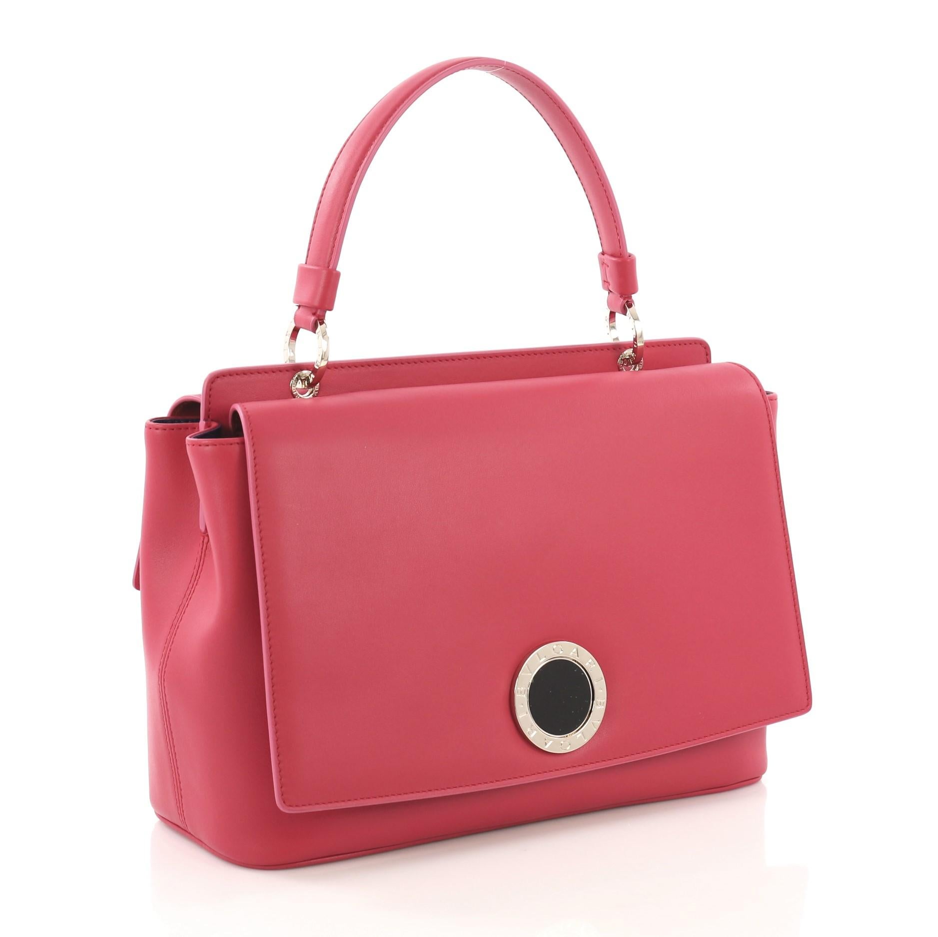 Pink Bvlgari Top Handle Bag Leather Small