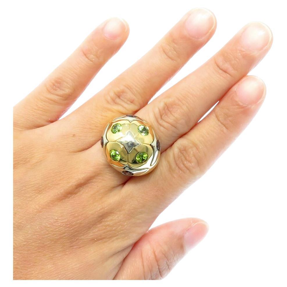Contemporary Bvlgari Tourmaline 18K Yellow Gold Ring For Sale