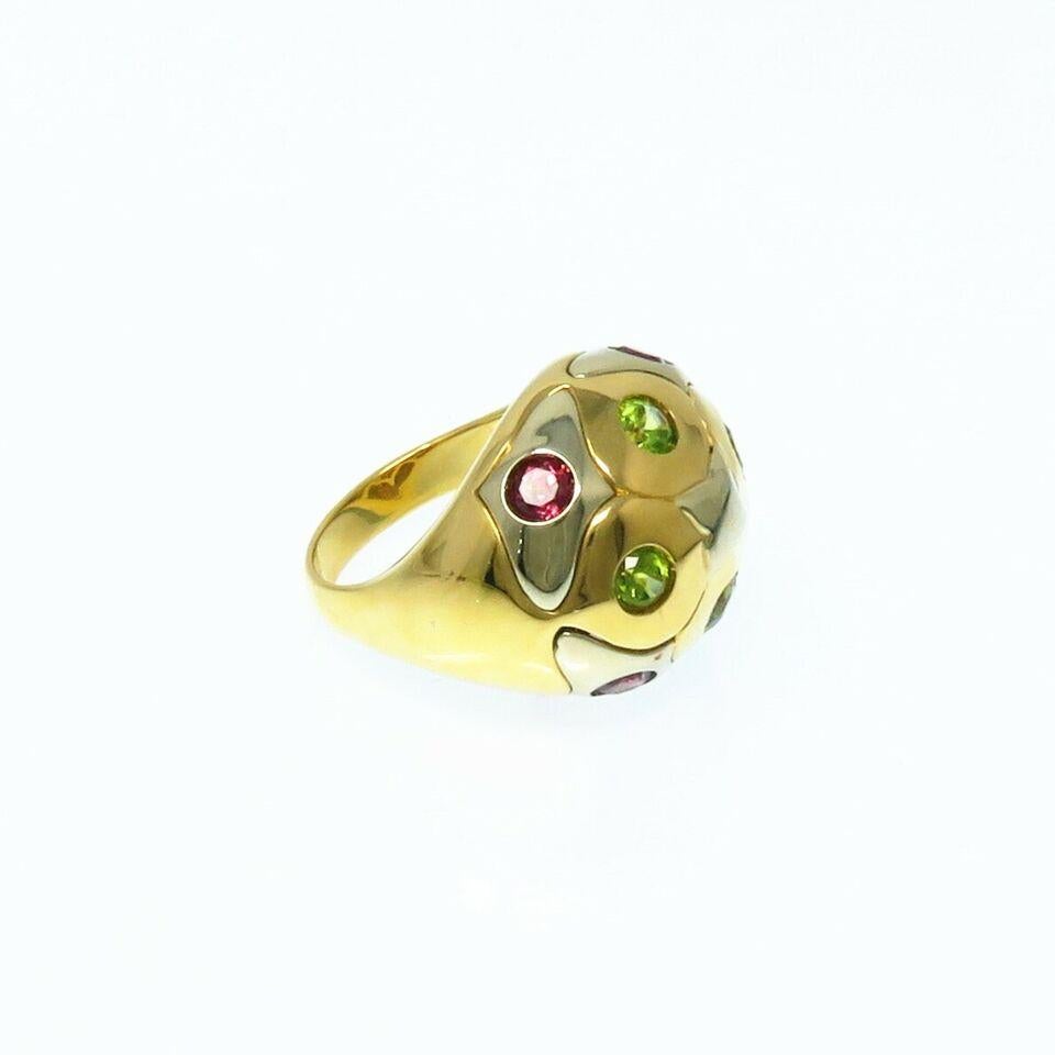 Bvlgari Tourmaline 18K Yellow Gold Ring In Excellent Condition For Sale In Chicago, IL