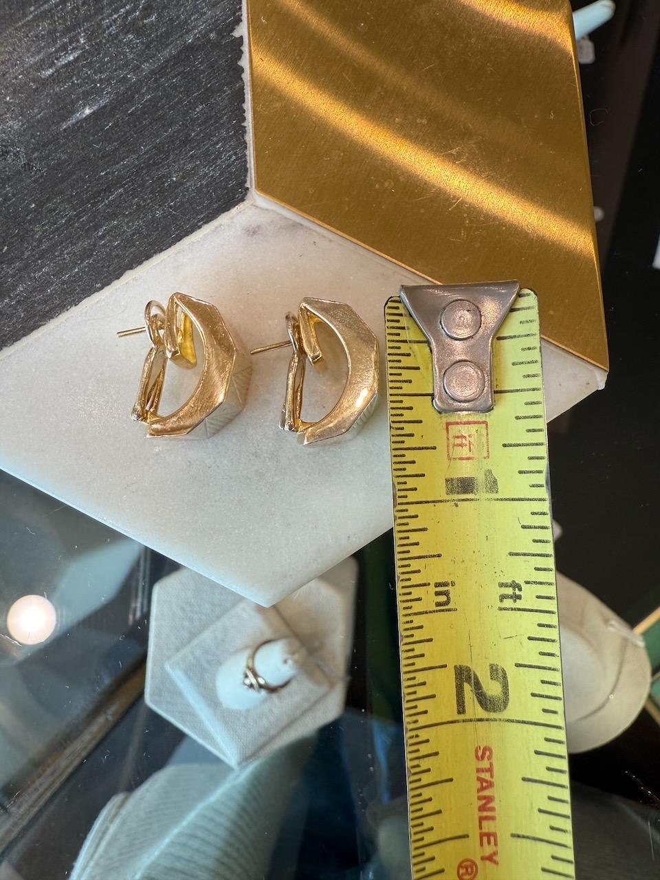 BVLGARI Tricolor 18K Gold Huggie Earrings with Box Retired en venta 6