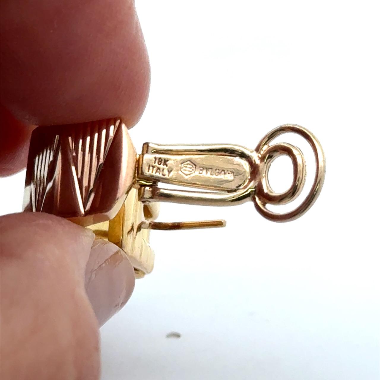 BVLGARI Tricolor 18K Gold Huggie Earrings with Box Retired en venta 7