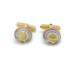 Bvlgari, Tricolor Gold Cirlcle Cufflinks