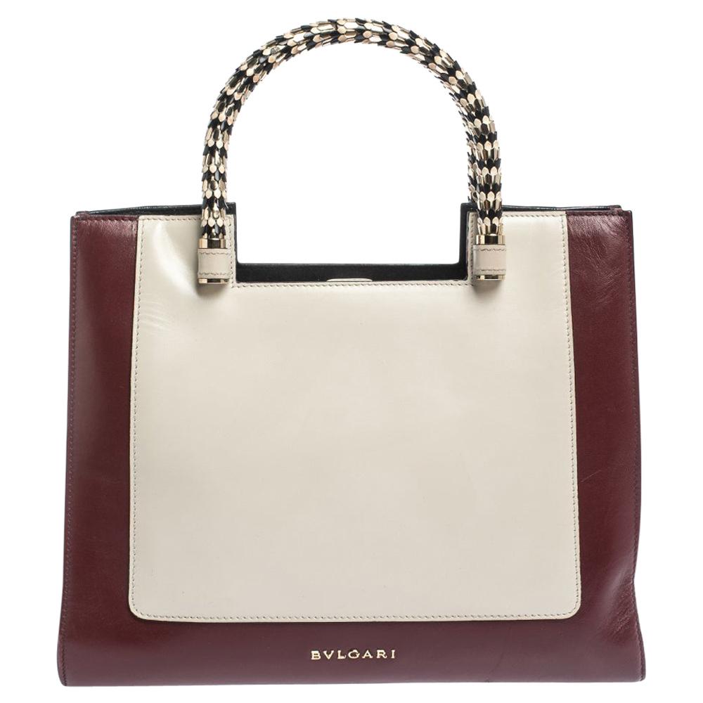 Bvlgari Tricolor Leather Serpenti Scaglie Tote