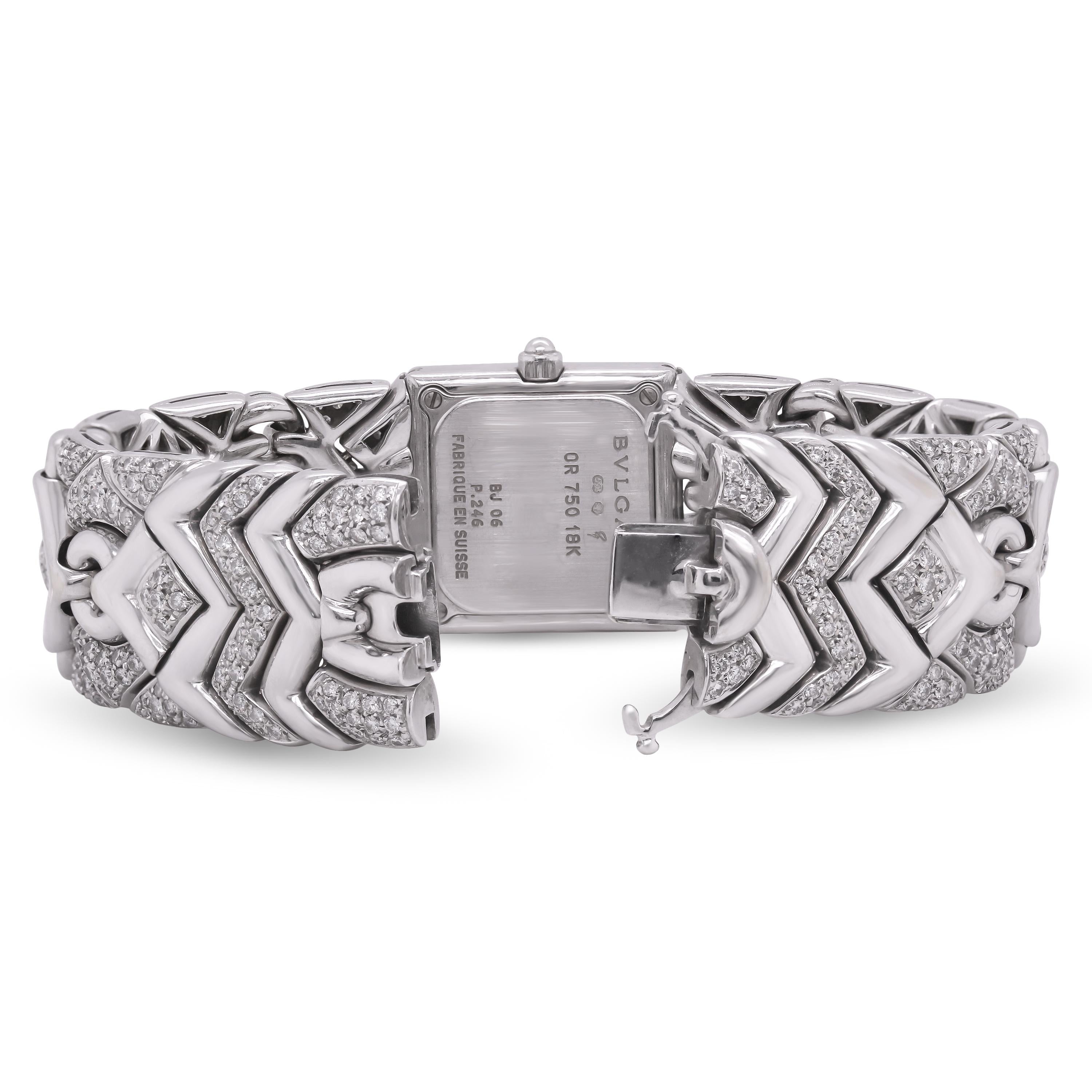 Women's Bvlgari Trika 18K White Gold All Diamond Watch For Sale