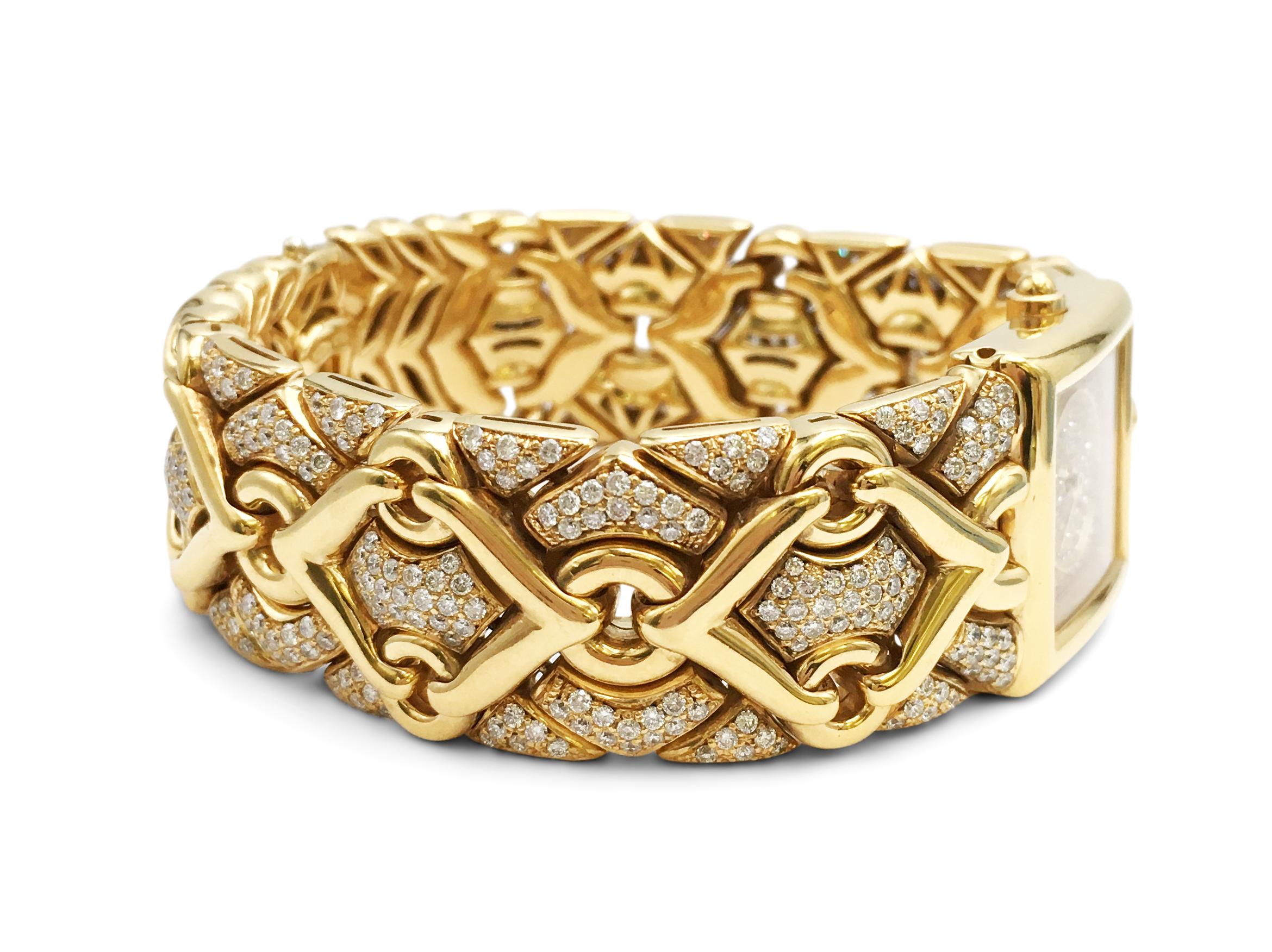 Round Cut Bvlgari 'Trika' Gold and Diamond Ladies Watch