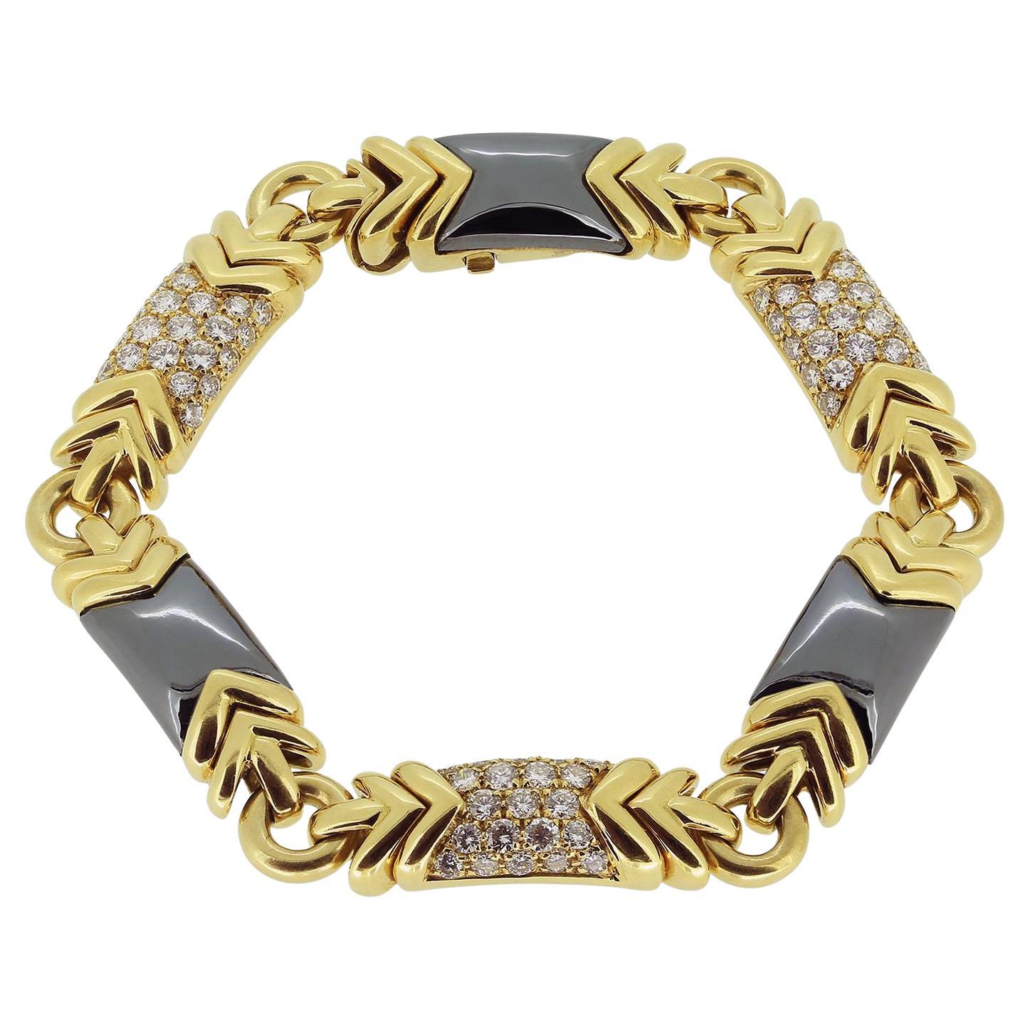 Pulsera Bvlgari Trika Hematites y Diamantes