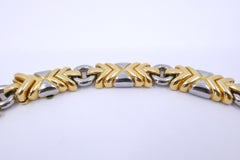 Bvlgari Trika-Halskette, zweifarbige Weiß- und Gelbgold 18k Gold