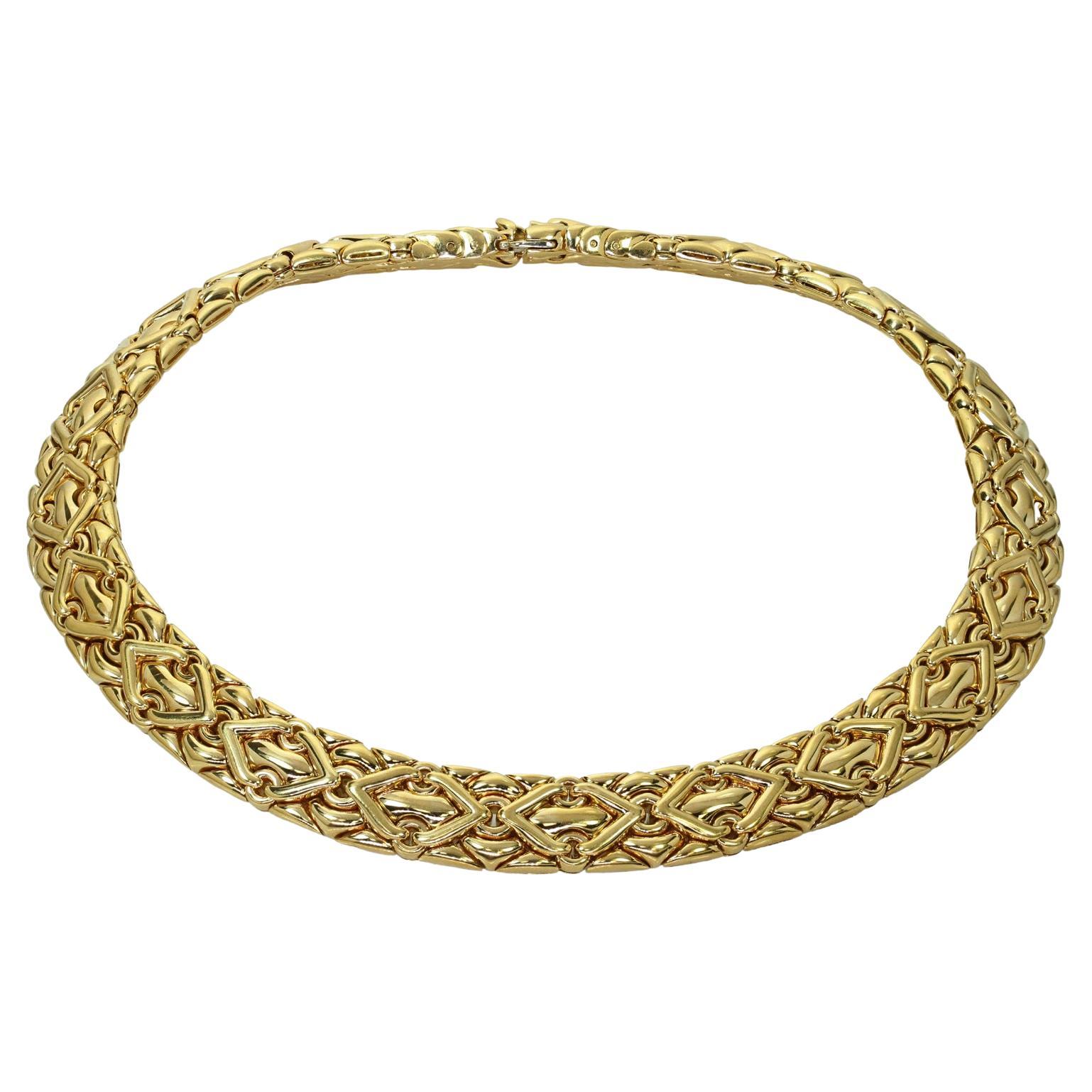 Bvlgari Trika Solid 18k Yellow Gold Collar Necklace