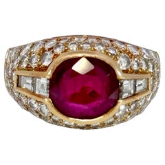 Bvlgari Trombino 18kt Yellow Gold Ring 2.09ct Ruby & Diamonds With GRS Cert