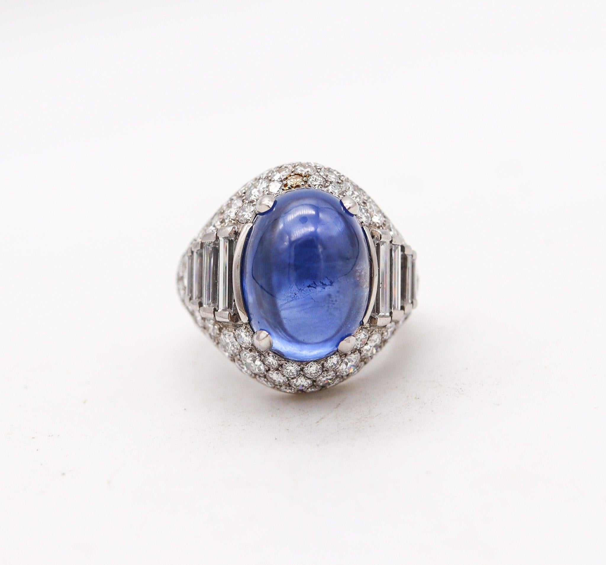 BVLGARI Trombino Cocktail Ring In Platinum With 21.88 Ctw In Diamonds & Sapphire For Sale 1