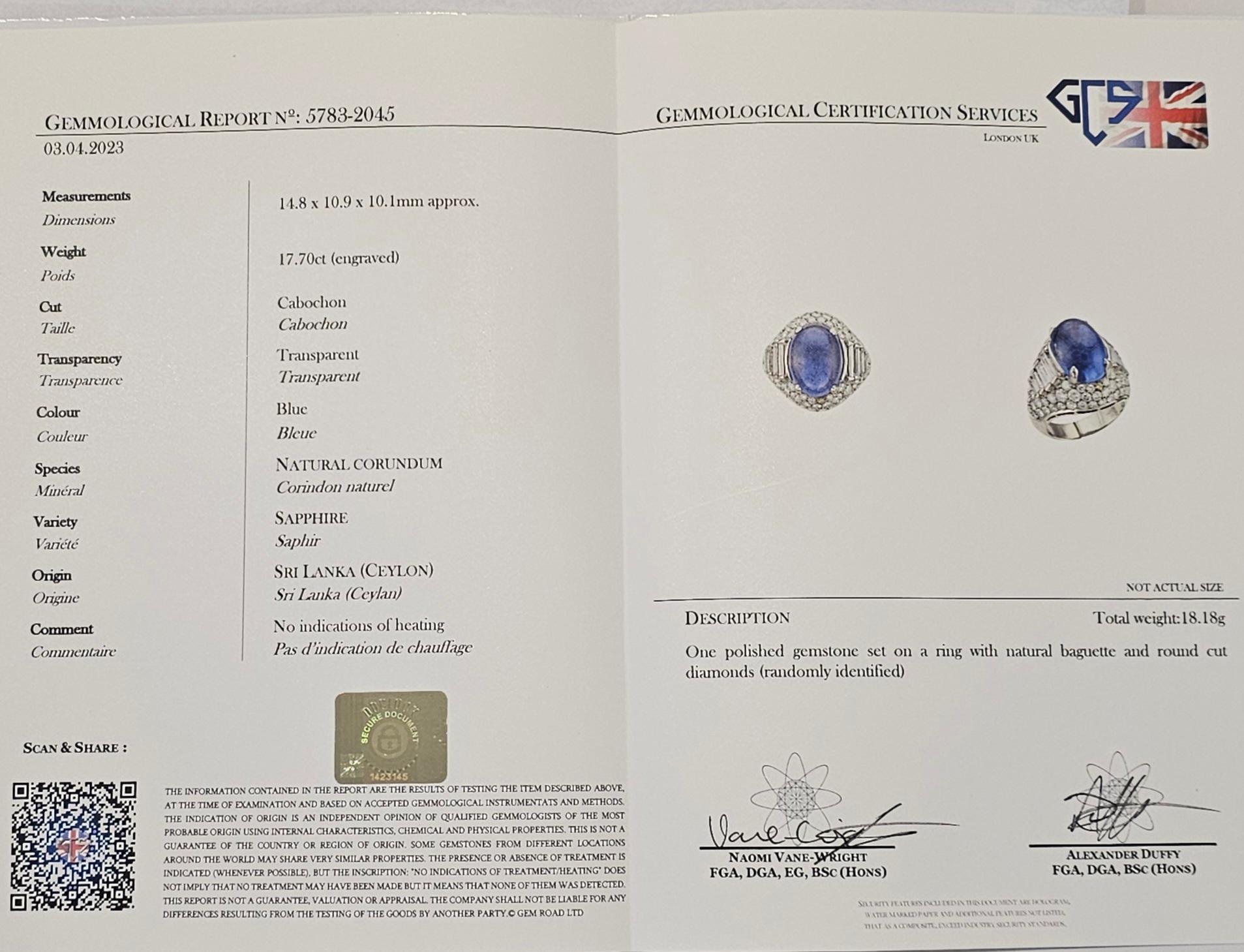 Bvlgari Trombino Cocktail Ring In Platinum With 21.88 Ctw In Diamonds & Sapphire For Sale 2