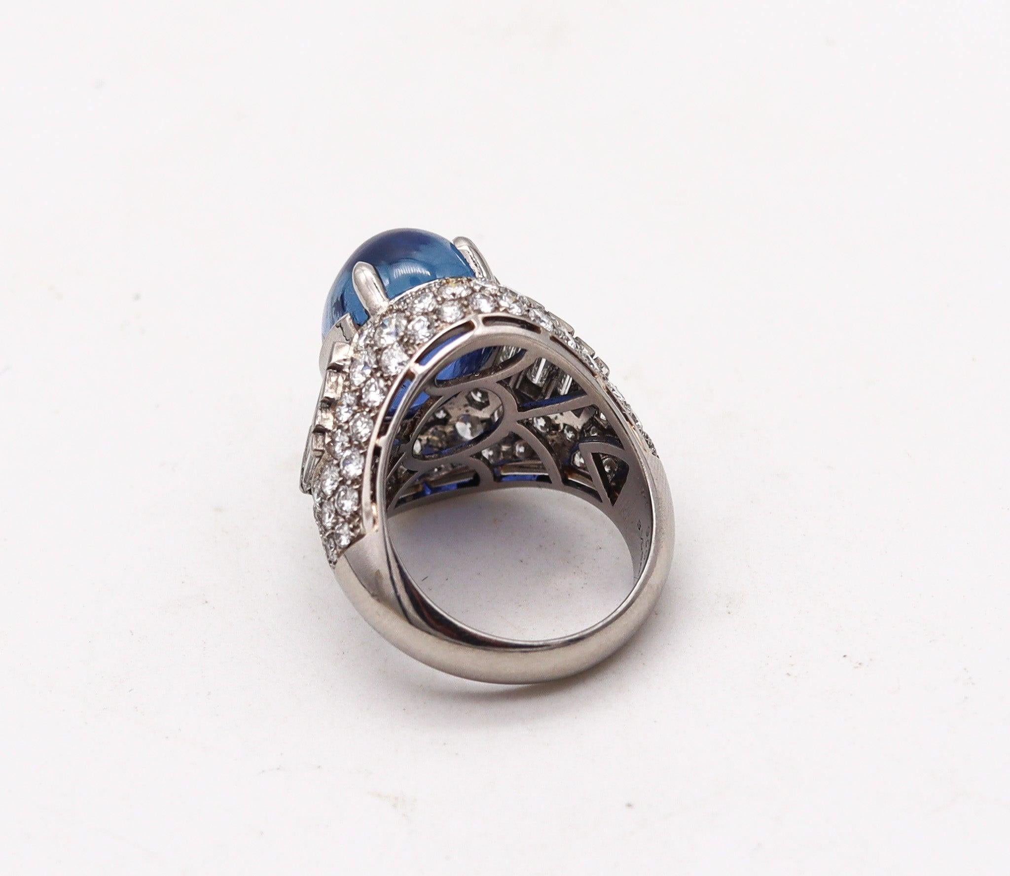 BVLGARI Trombino Cocktail Ring In Platinum With 21.88 Ctw In Diamonds & Sapphire For Sale 2