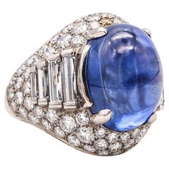 Bvlgari Trombino Cocktail Ring In Platinum With 21.88 Ctw In Diamonds & Sapphire