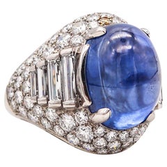 BVLGARI Trombino Cocktail Ring In Platinum With 21.88 Ctw In Diamonds & Sapphire