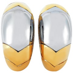 Bvlgari Tronchetto 18 Karat Yellow and White Gold Clip-On Earrings