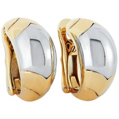 Bvlgari Tronchetto 18 Karat Yellow and White Gold Clip-On Earrings