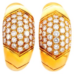 Bvlgari Tronchetto 18 Karat Yellow Gold 1.20 Carat Diamond Clip-On Earrings