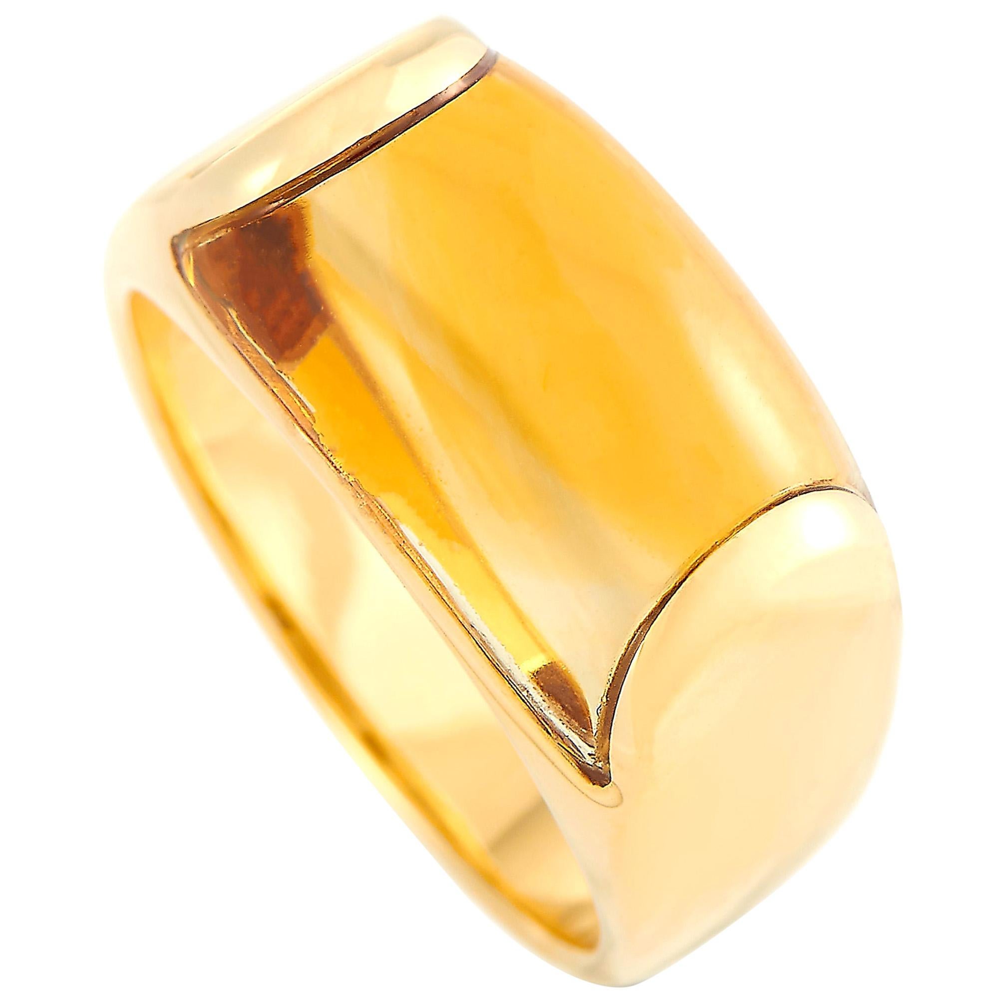 Bvlgari Tronchetto 18 Karat Yellow Gold Citrine Ring