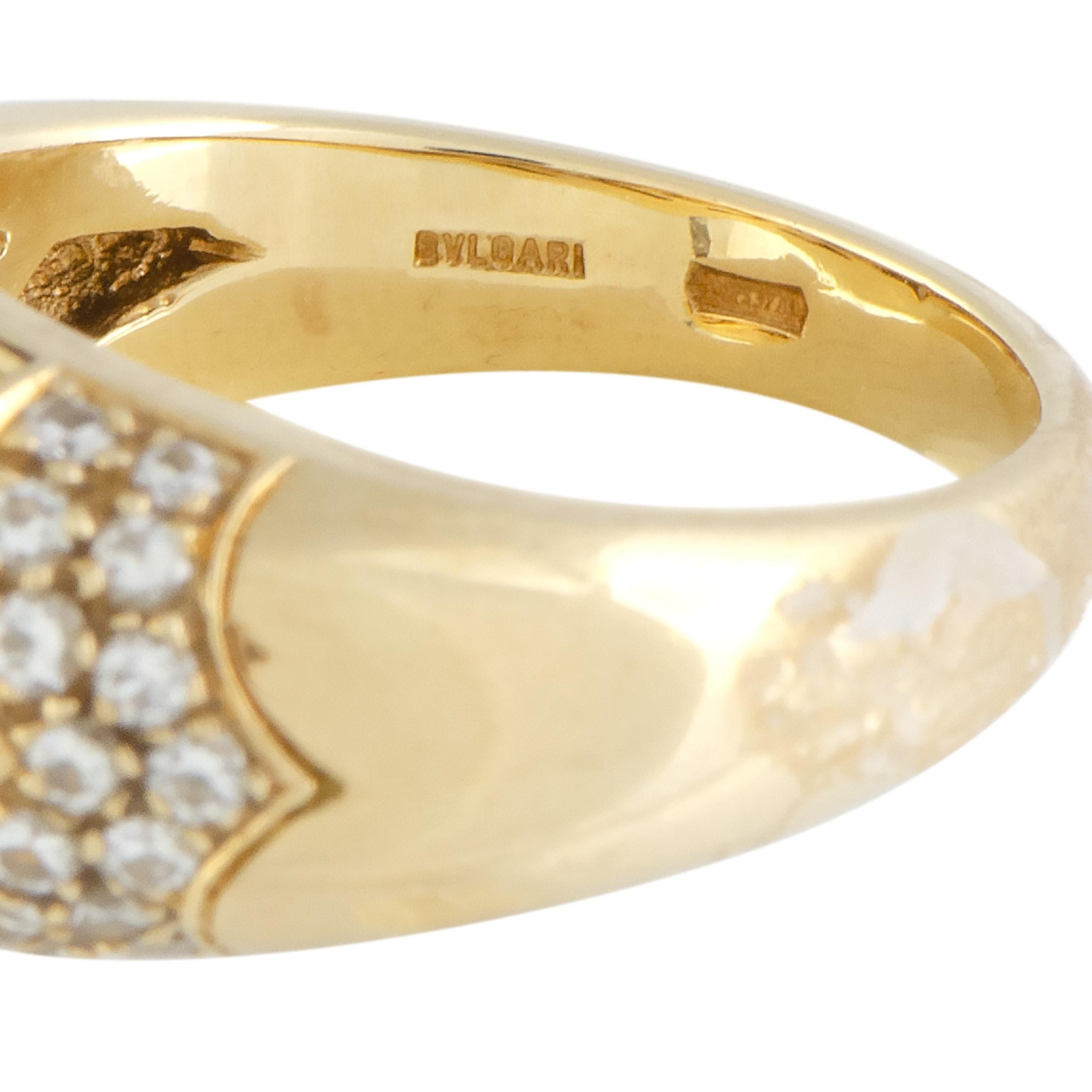 Women's Bvlgari Tronchetto 18 Karat Yellow Gold Diamond and Citrine Ring