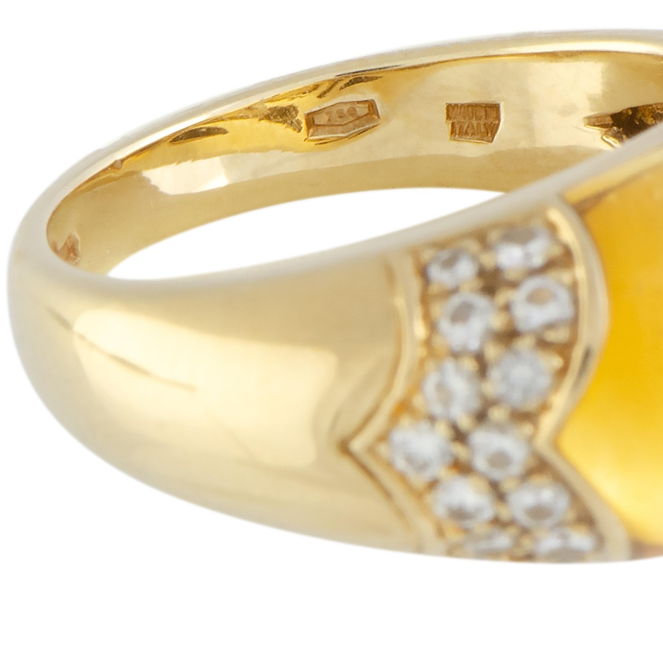 Bvlgari Tronchetto 18 Karat Yellow Gold Diamond and Citrine Ring 1