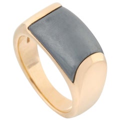 Bvlgari Tronchetto 18 Karat Yellow Gold Hematite Ring