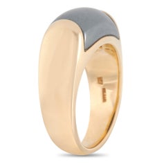 Bvlgari Tronchetto 18 Karat Yellow Gold Hematite Ring