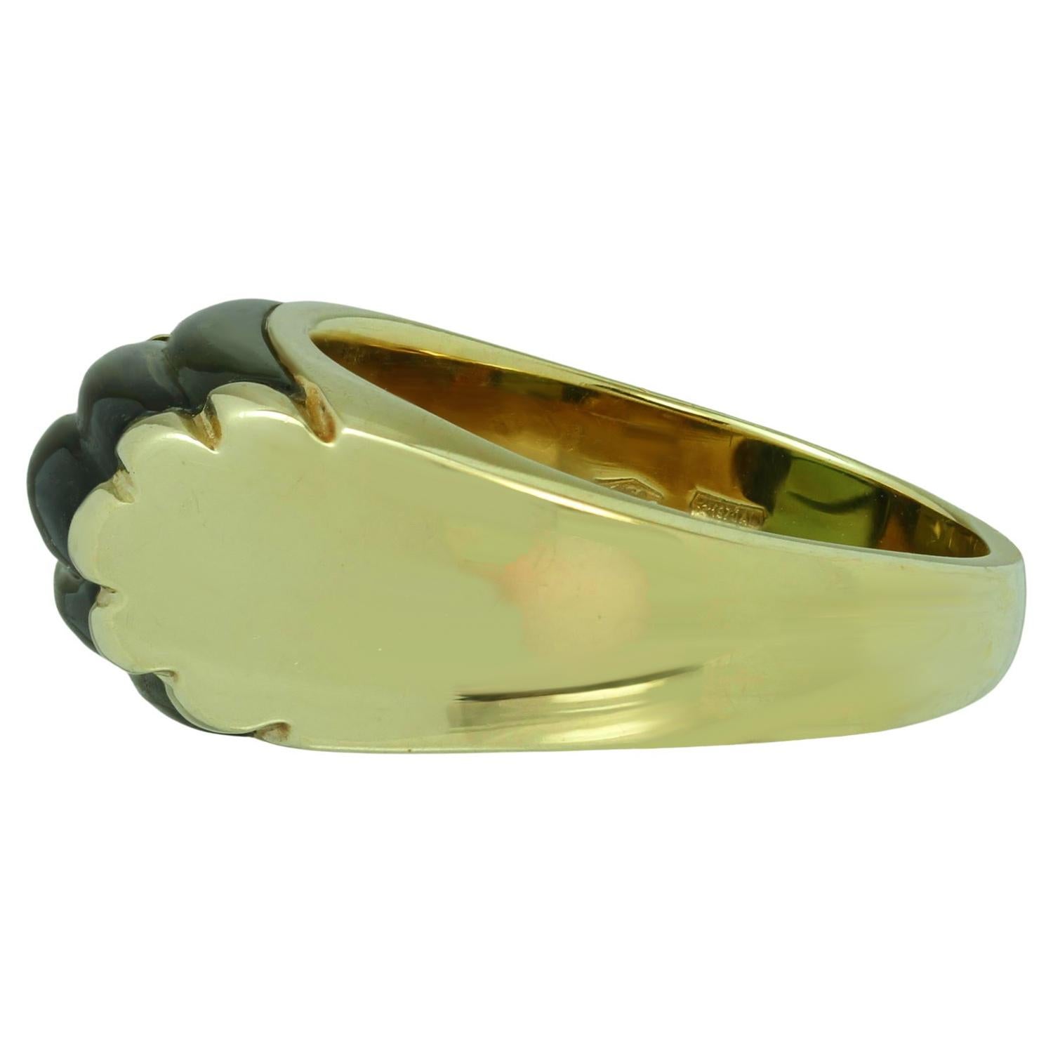 Mixed Cut BVLGARI Tronchetto Fluted Tourmaline Yellow Gold.Ring Sz 6.25 For Sale