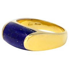 Bvlgari Tronchetto Lapis Lazuli Ring in 18 Karat Gold