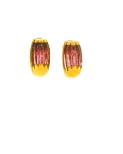 BVLGARI Tronchetto Pink Tourmalie 18K Gold Clip-On Earrings