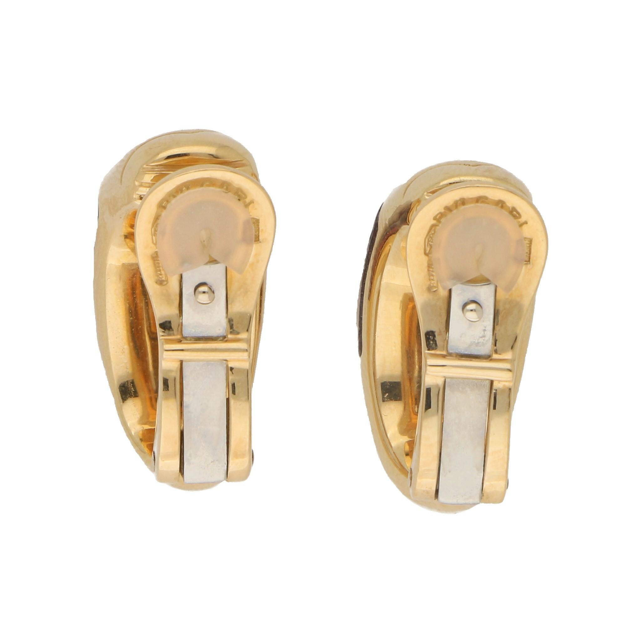 Cabochon Bvlgari Tronchetto Pink Tourmaline Clip Earrings Set in 18 Karat Yellow Gold