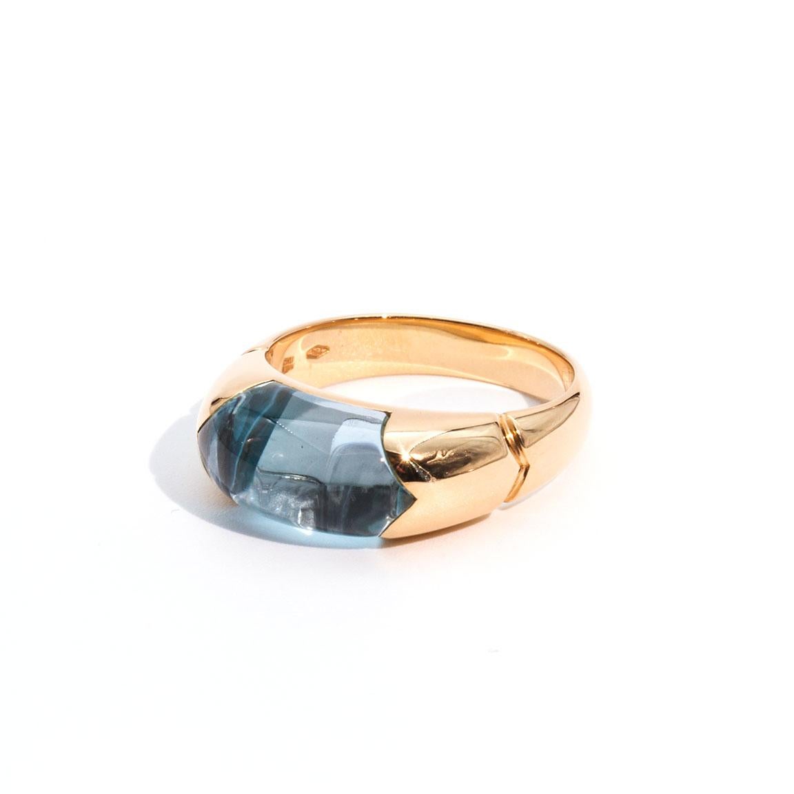 Bvlgari Tronchetto Topas Ring in 18 Karat Gold mit Original Box (Cabochon)