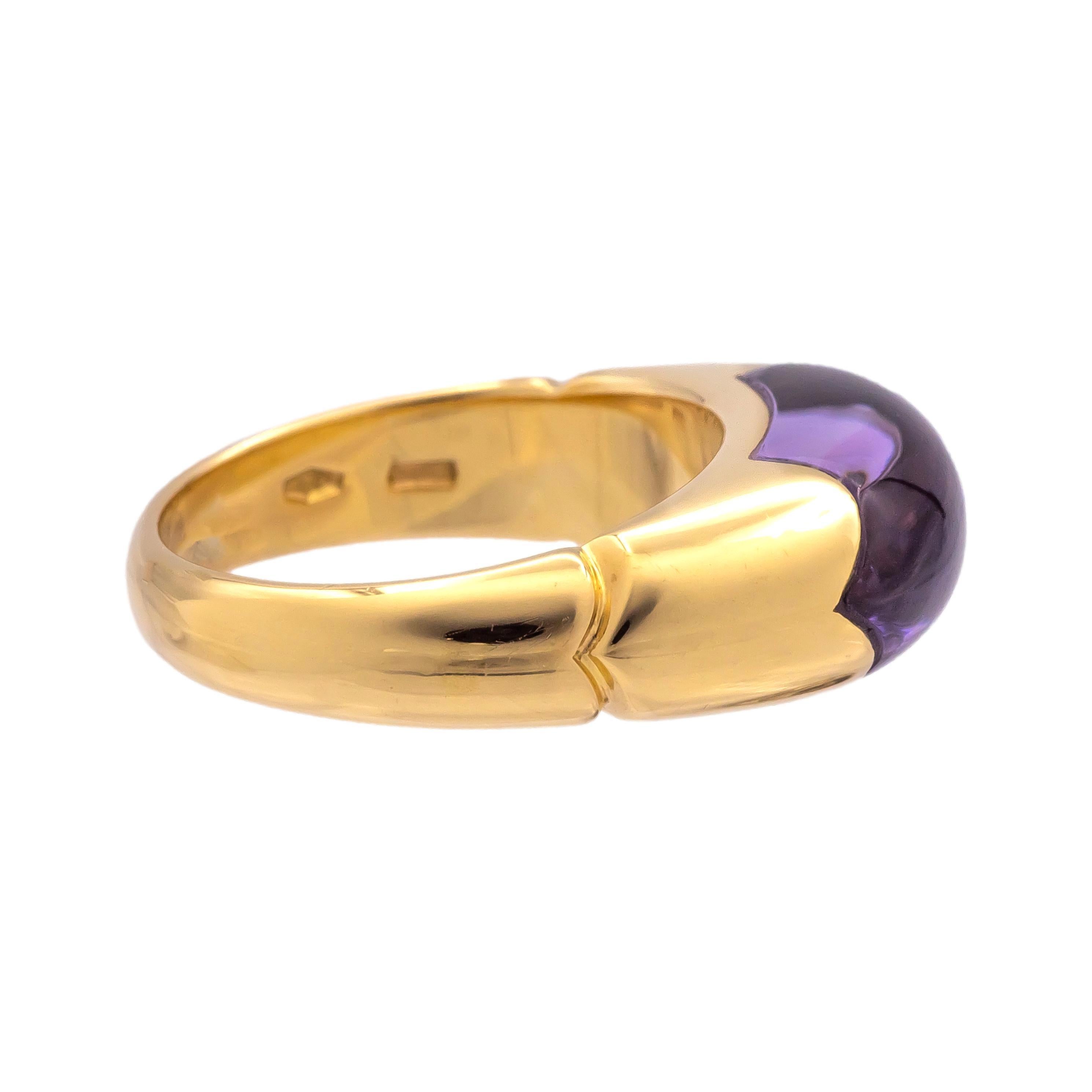 Contemporary Bvlgari Tronchetto Vintage Amethyst Ring – 18K Yellow Gold