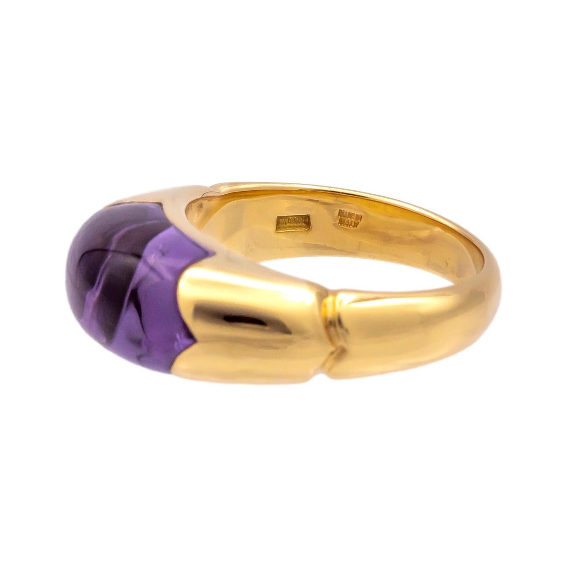 Women's Bvlgari Tronchetto Vintage Amethyst Ring – 18K Yellow Gold