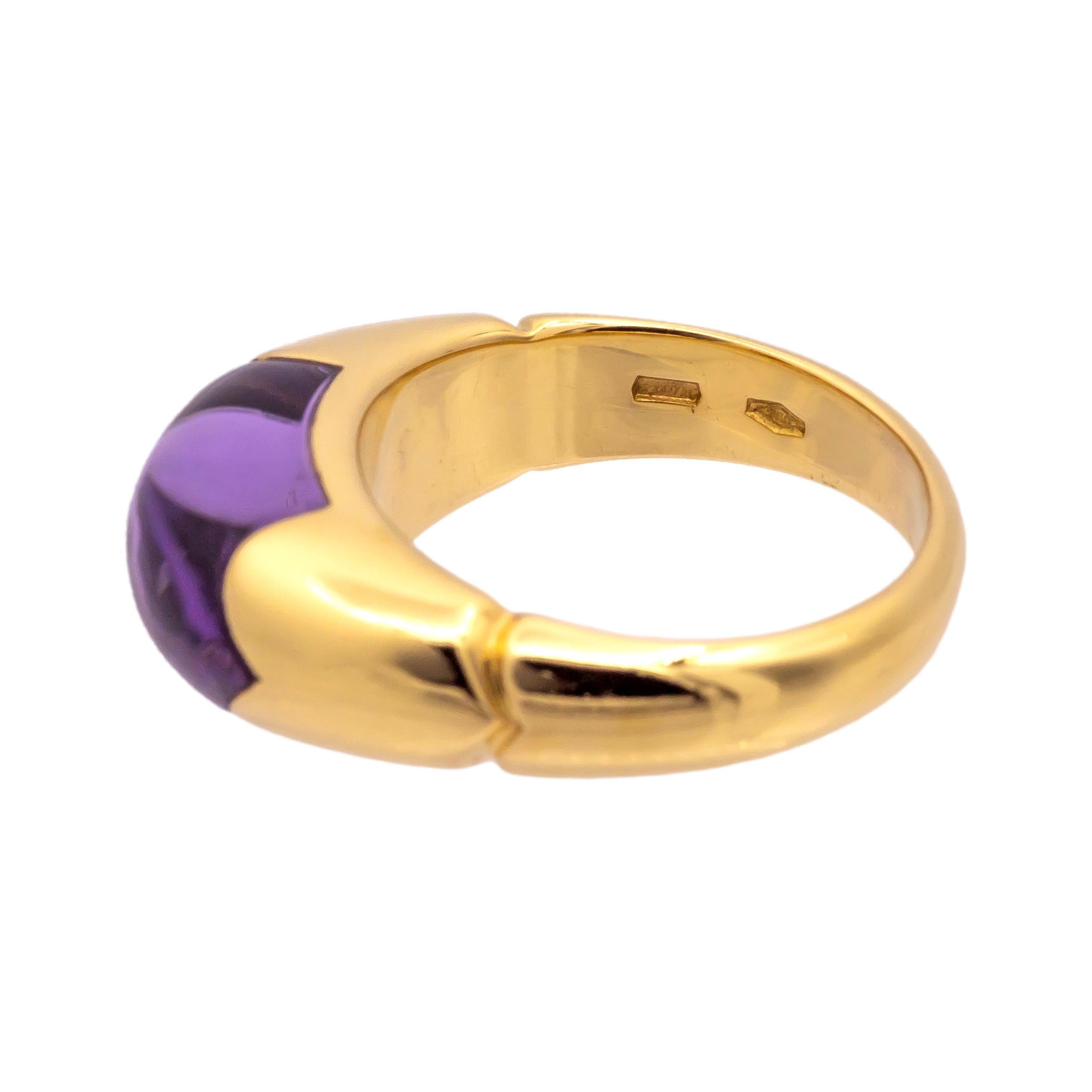 Bvlgari Tronchetto Vintage Amethyst Ring – 18K Yellow Gold 1