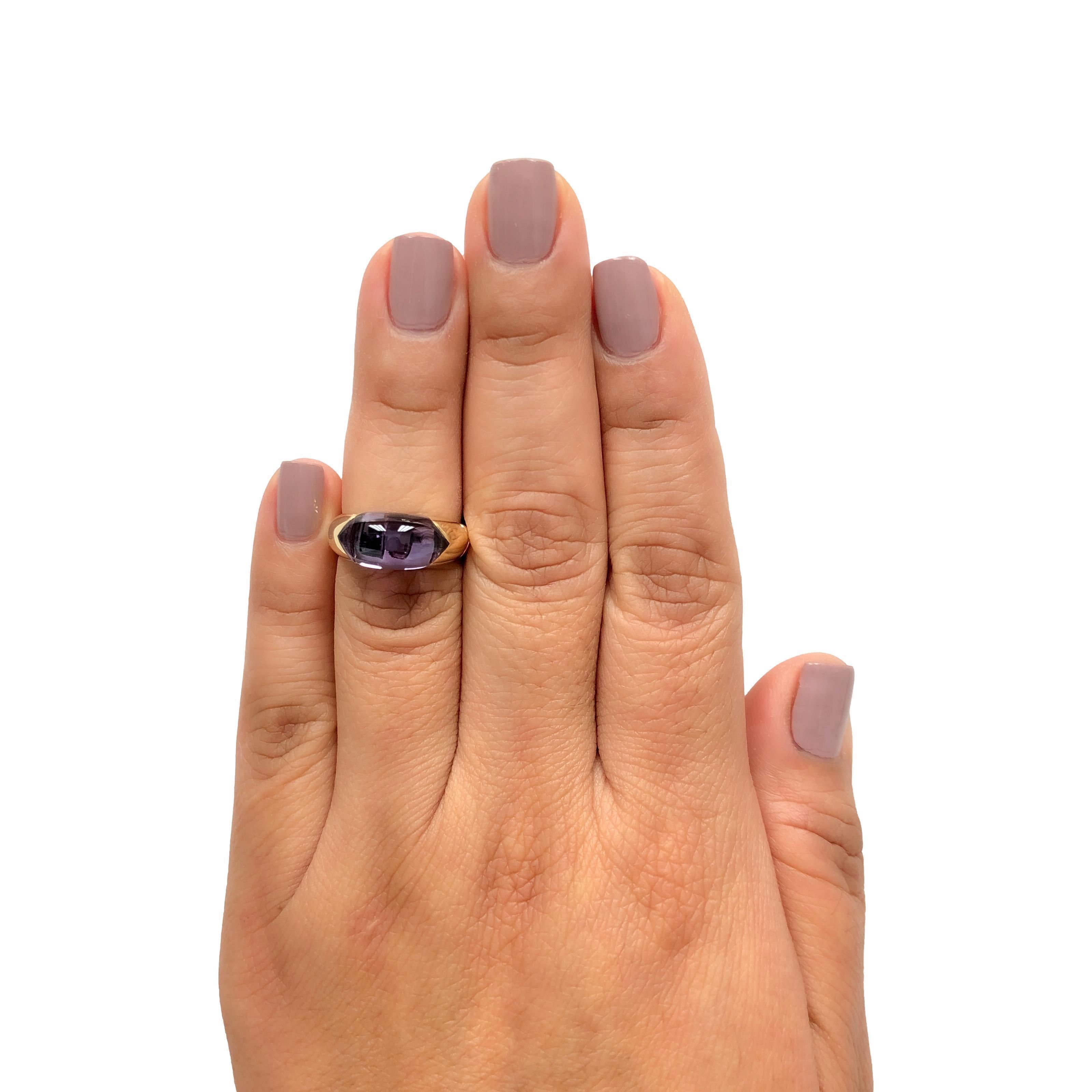 Bvlgari Tronchetto Vintage Amethyst Ring – 18K Yellow Gold 3